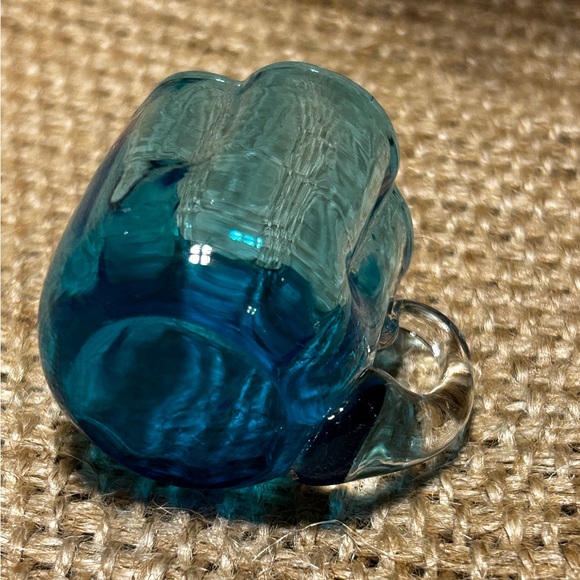 Miniature Vintage Rare Blue Manganese Glass Mug - Picture 4 of 6